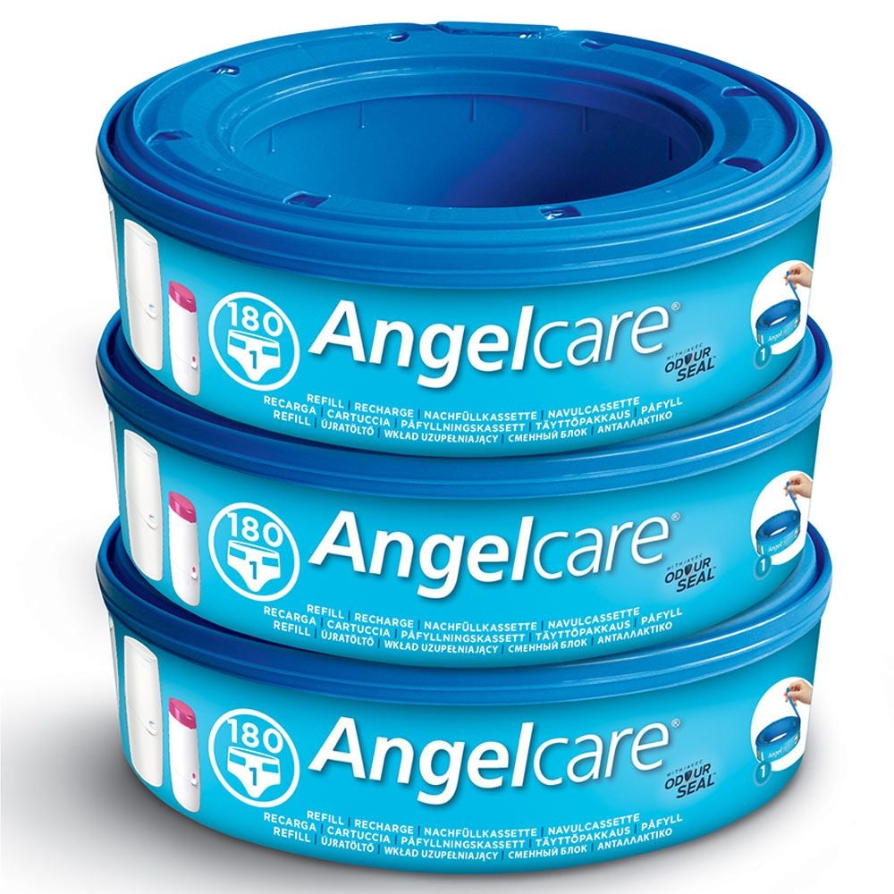 Angelcare Nappy Disposal System Refill Cassettes 3 Pack Blue