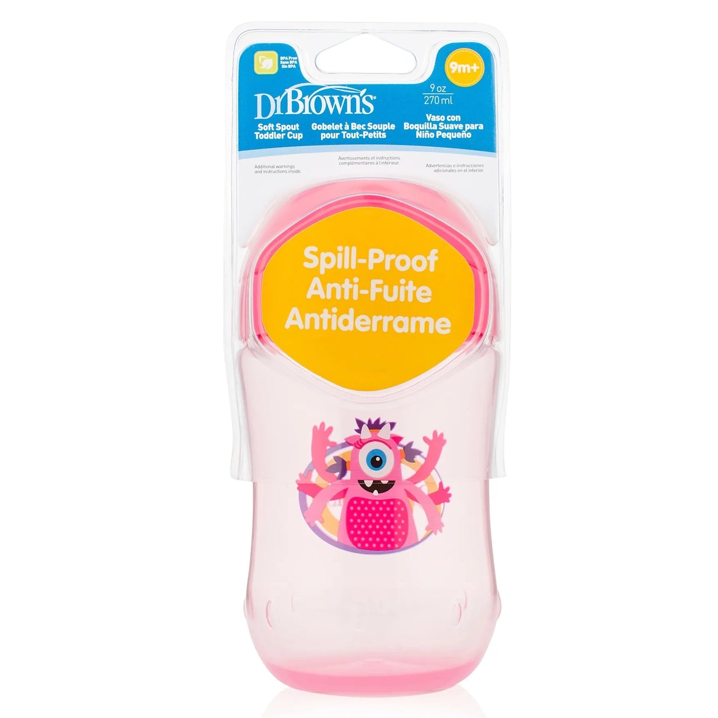 Dr. Brown's Spout Toddler Cup 270ml - Pink