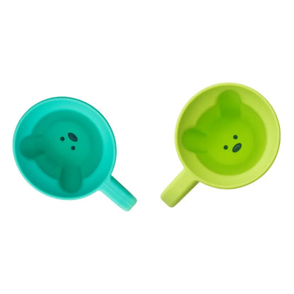 Melii - Silicone Bear Mug - 2pcs - Mint & Turquoise
