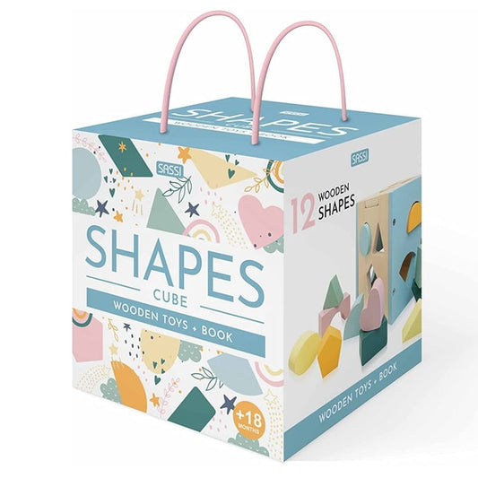 Sassi - Book And Wooden Toys - Shapes Cube