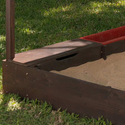 Kidkraft Cabana Sandbox - Beige & White Stripes
