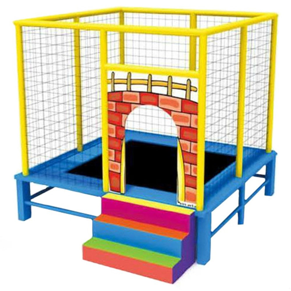 Kids Play Altitude 8″ Ft Square Trampoline w/ Sturdy Steps