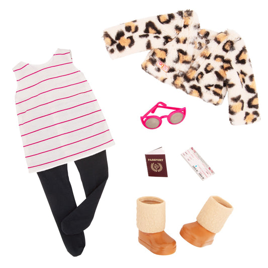 Our Generation Leopard Jacket Travel Outfit