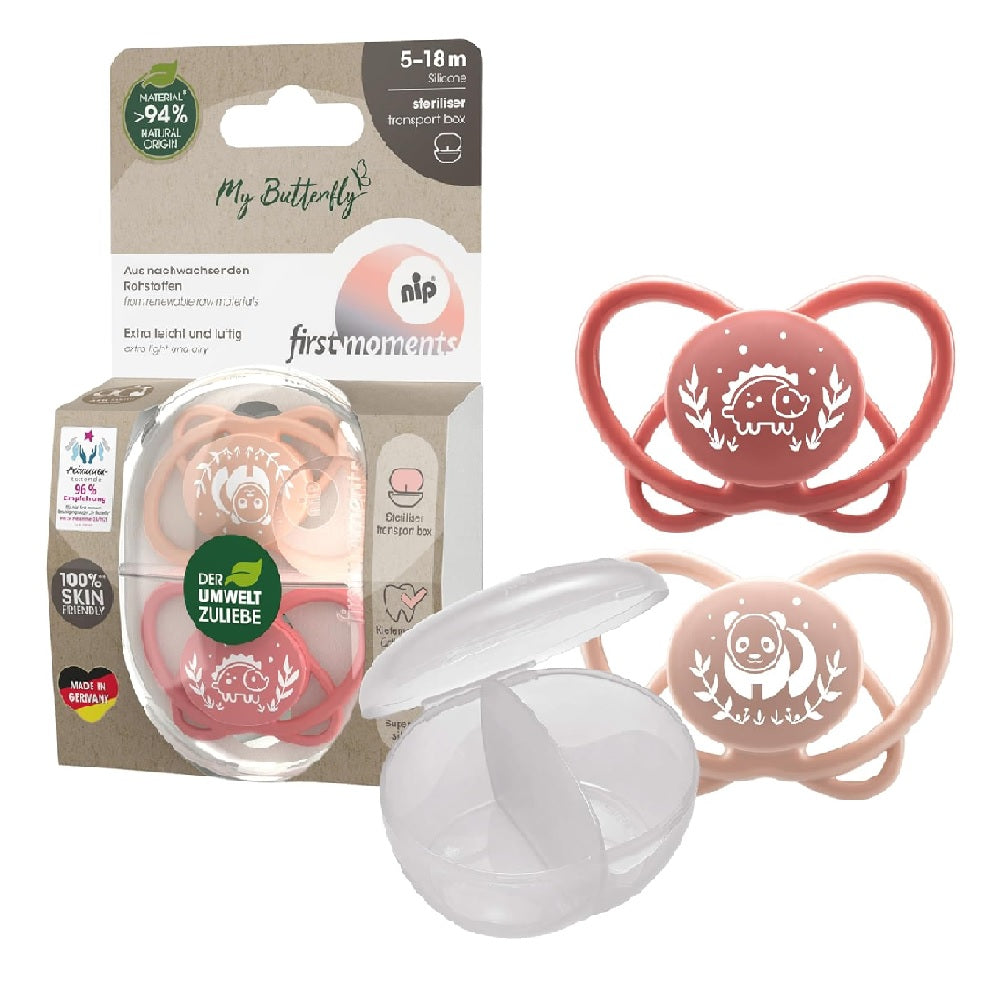 Nip First Moment Soother / My Butterfly / Silicone / Light Pink & Pink 5-18M