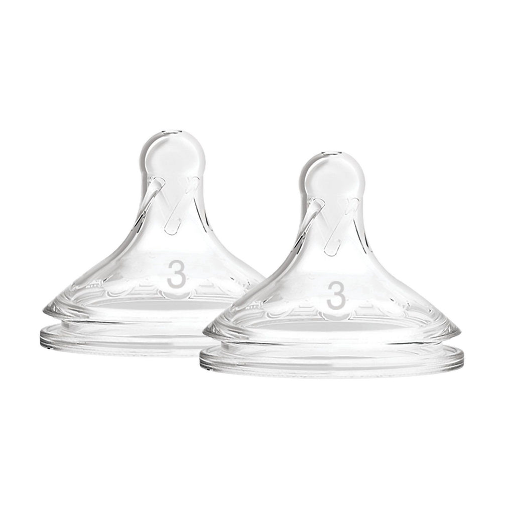 Dr. Brown's Level 3 Wide-Neck Silicone Options Plus Nipple Pack of 2 - Transparent