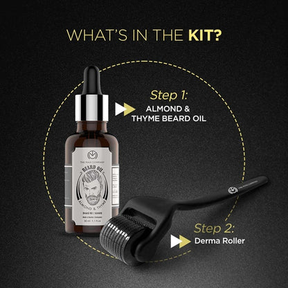 THE MAN COMPANY Beard Growth Pair- Derma Roller + Almond Beard Oil