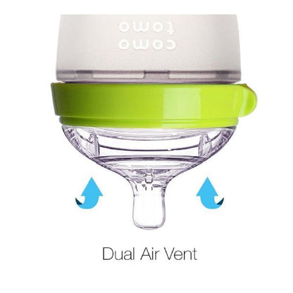 زجاجة الرضاعة كوموتومو ناتشورال فيل للأطفال - أخضر وأبيض، 250 مل