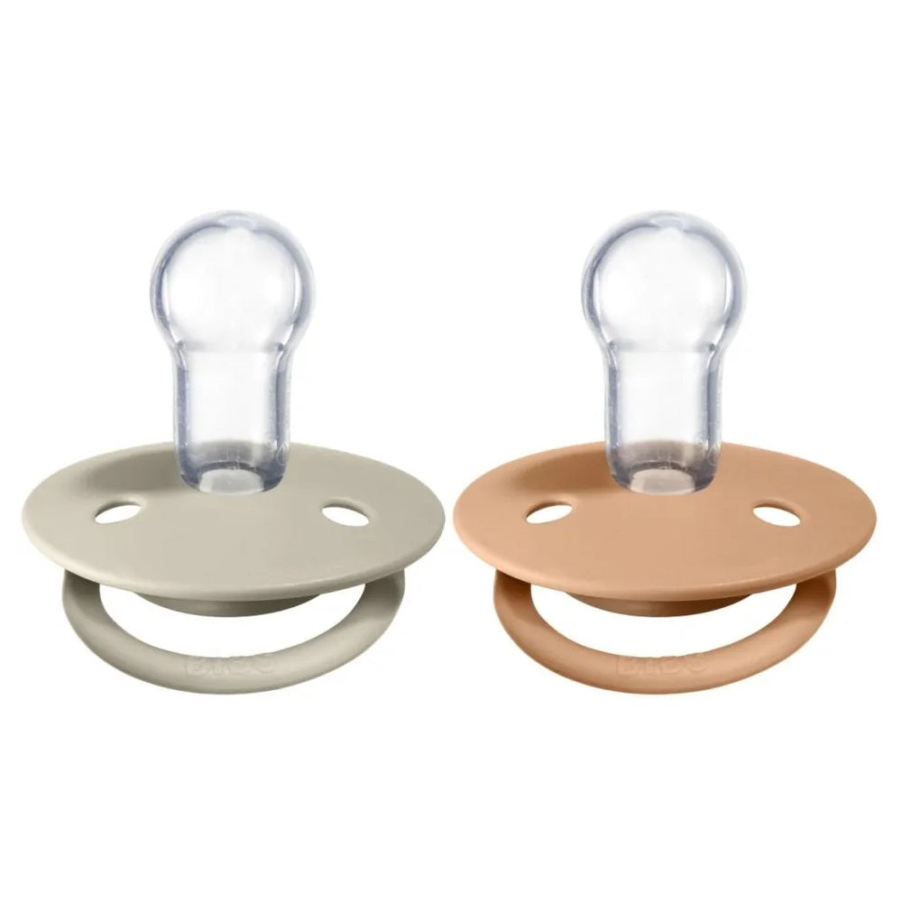 Bibs - Pacifier DeLux Silicone - 0-3Y - Pack of 2 - Vanilla/Peach