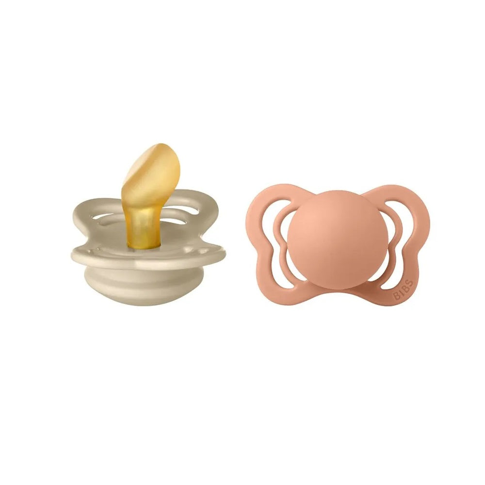 Bibs - Couture S1 Pacifiers - Pack of 2 - Vanilla/Peach