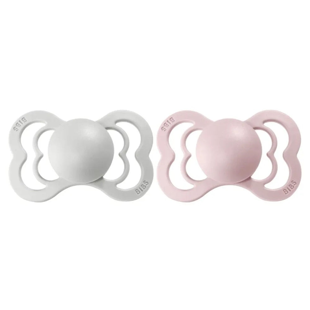Bibs - Pacifier Supreme Silicone Size 2 - 6M+ - Pack of 2 - Haze/Blossom