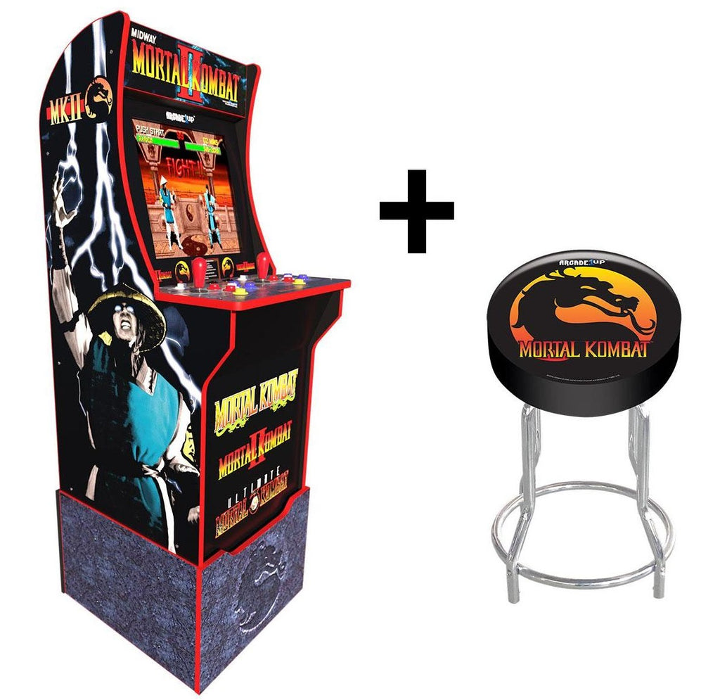Arcade1UP Mortal Kombat with Light-up Marquee, stool and Riser (Limited Edition)