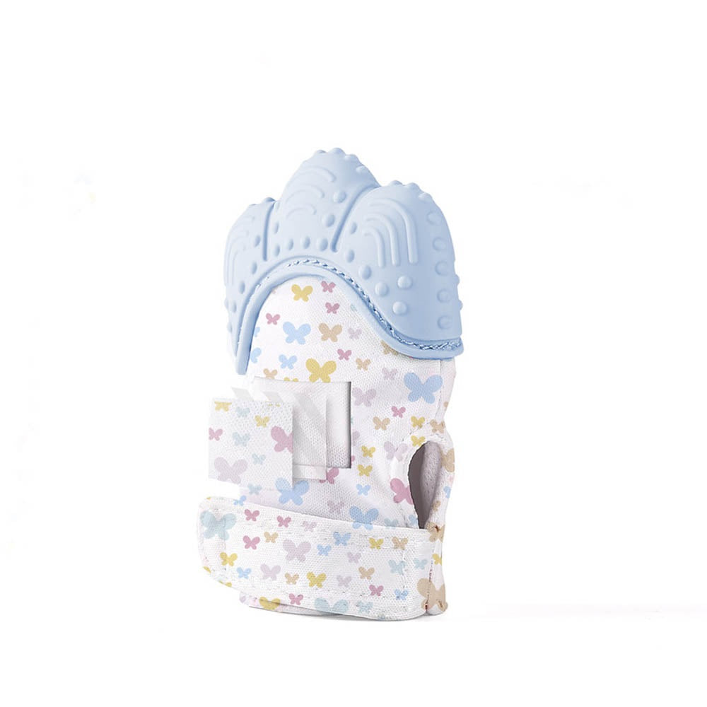 Babyjem - Baby Tooth Scarifying Gloves Butterfly -  3+ Months -  Blue