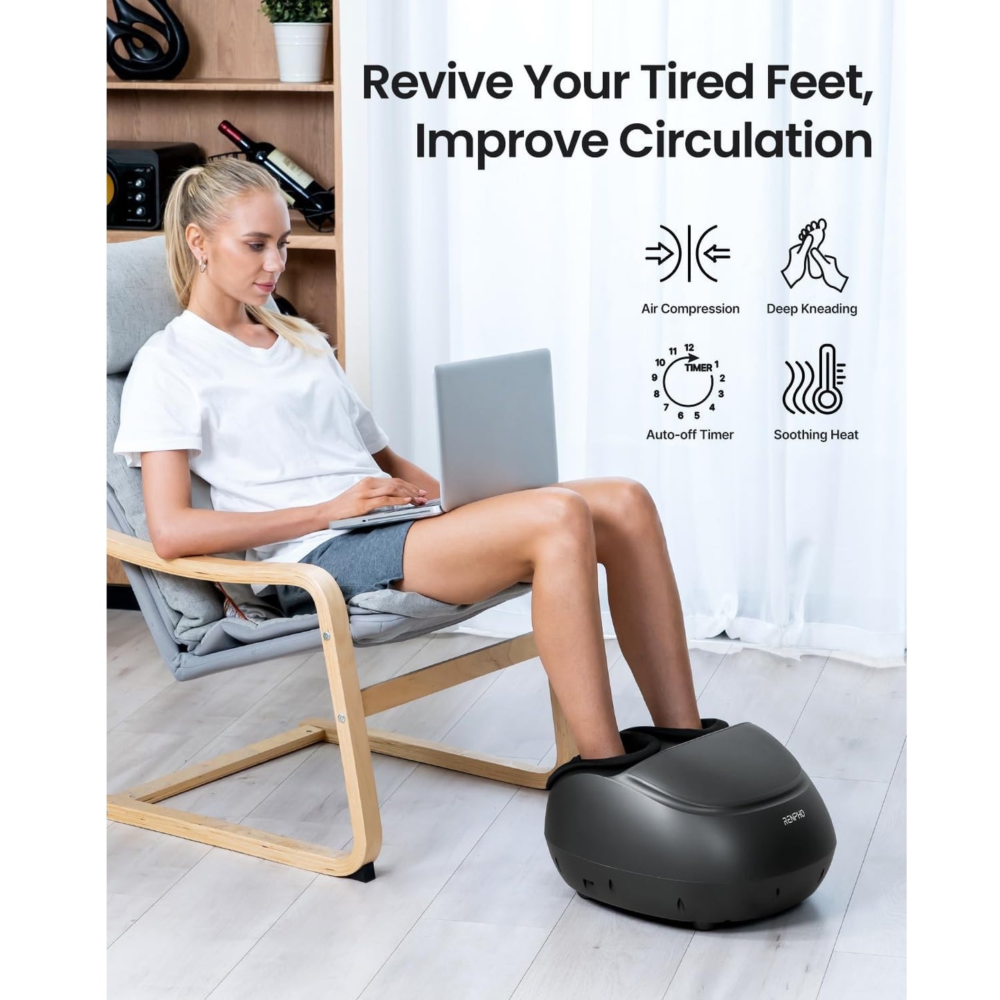 Renpho Shiatsu Premium Foot Massager Machine - Black