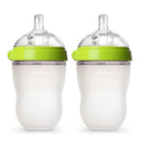 Comotomo Natural Feel Baby Feeding Bottle - Green & White 2 pcs x 250 ml