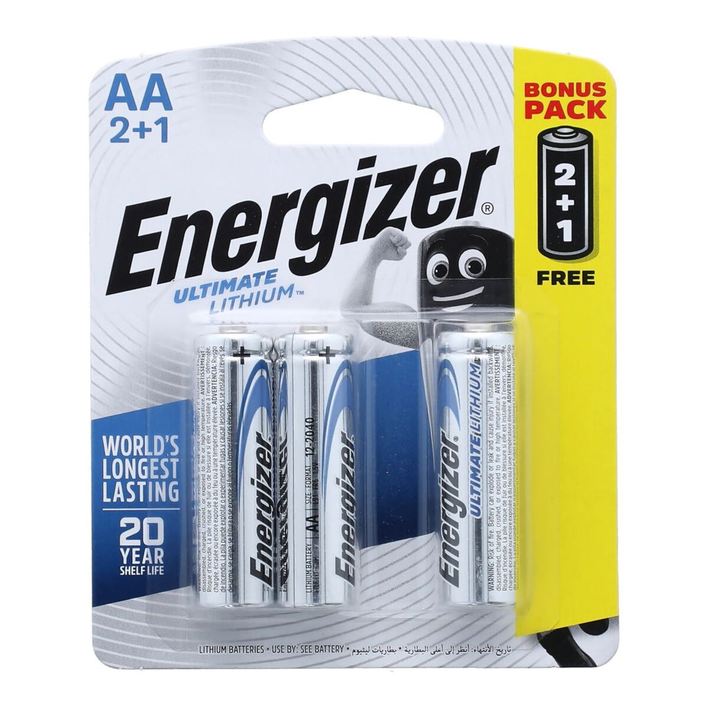 Energizer AA2+1 Ultimate Lithium 3pc Battery