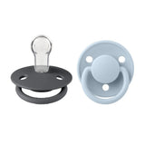 Bibs - De Lux Pacifiers - Pack of 2 - Iron/Baby Blue