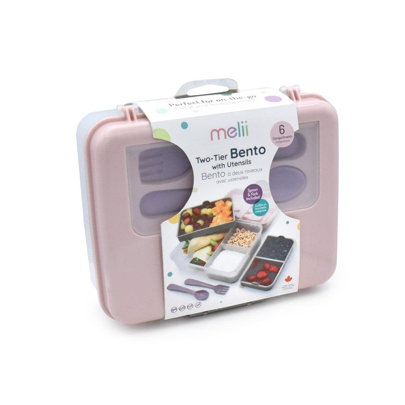 Melii - 2 Tier Bento Lunch Box - Pink