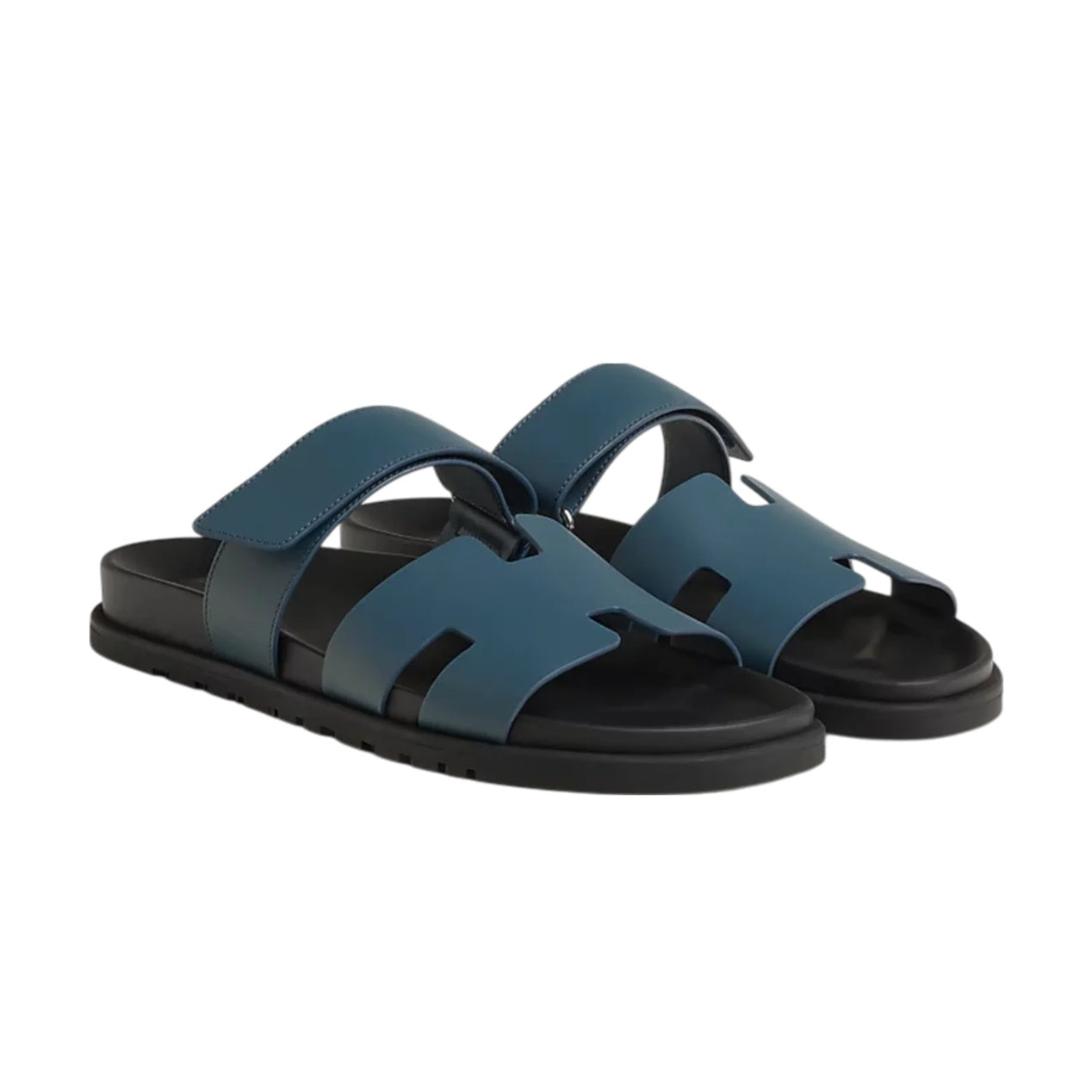 Hermes Chypre Sandals "Bleu Canard" - 42 EU