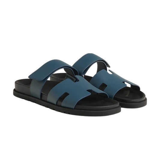 Hermes Chypre Sandals "Bleu Canard" - 42 EU