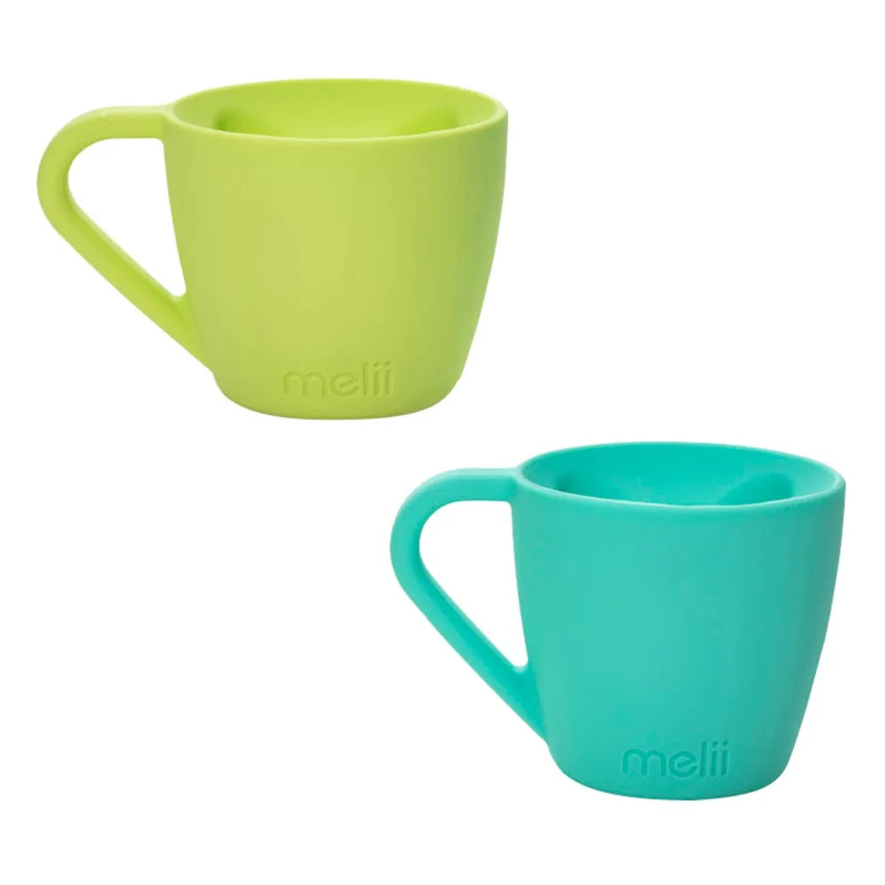 Melii - Silicone Bear Mug - 2pcs - Mint & Turquoise