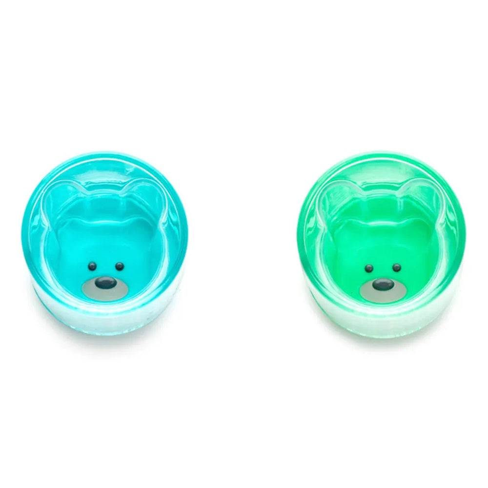 Melii - Double Walled Bear Cup - 145ml - 2pcs - Turquoise/Green