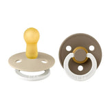 Bibs - Glow Colour S2 Pacifiers - Pack of 2 - Vanilla/Dark Oak