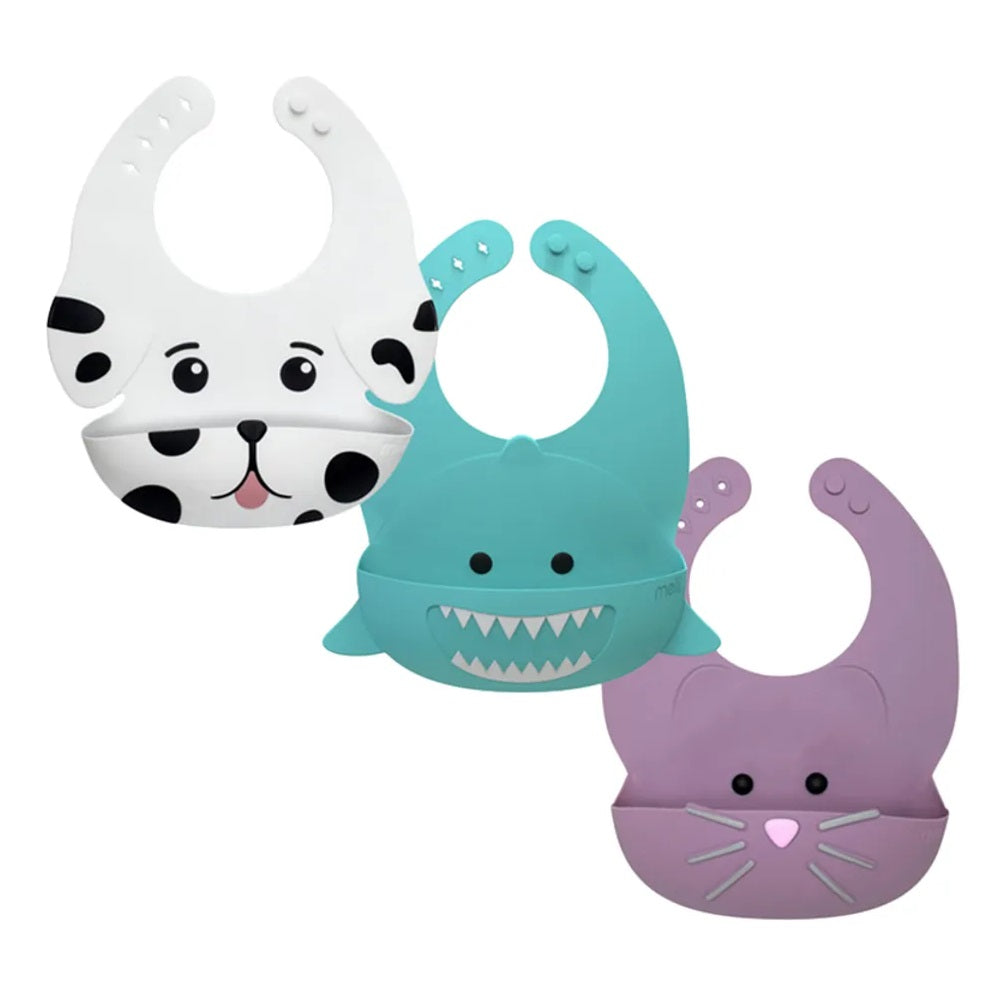 Melii - Silicone Bib - Purple Cat