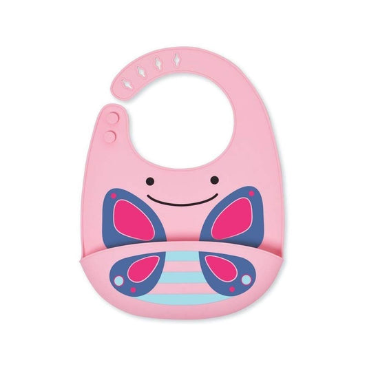 Skip Hop - Zoo Fold & Go Silicone Bib - Butterfly