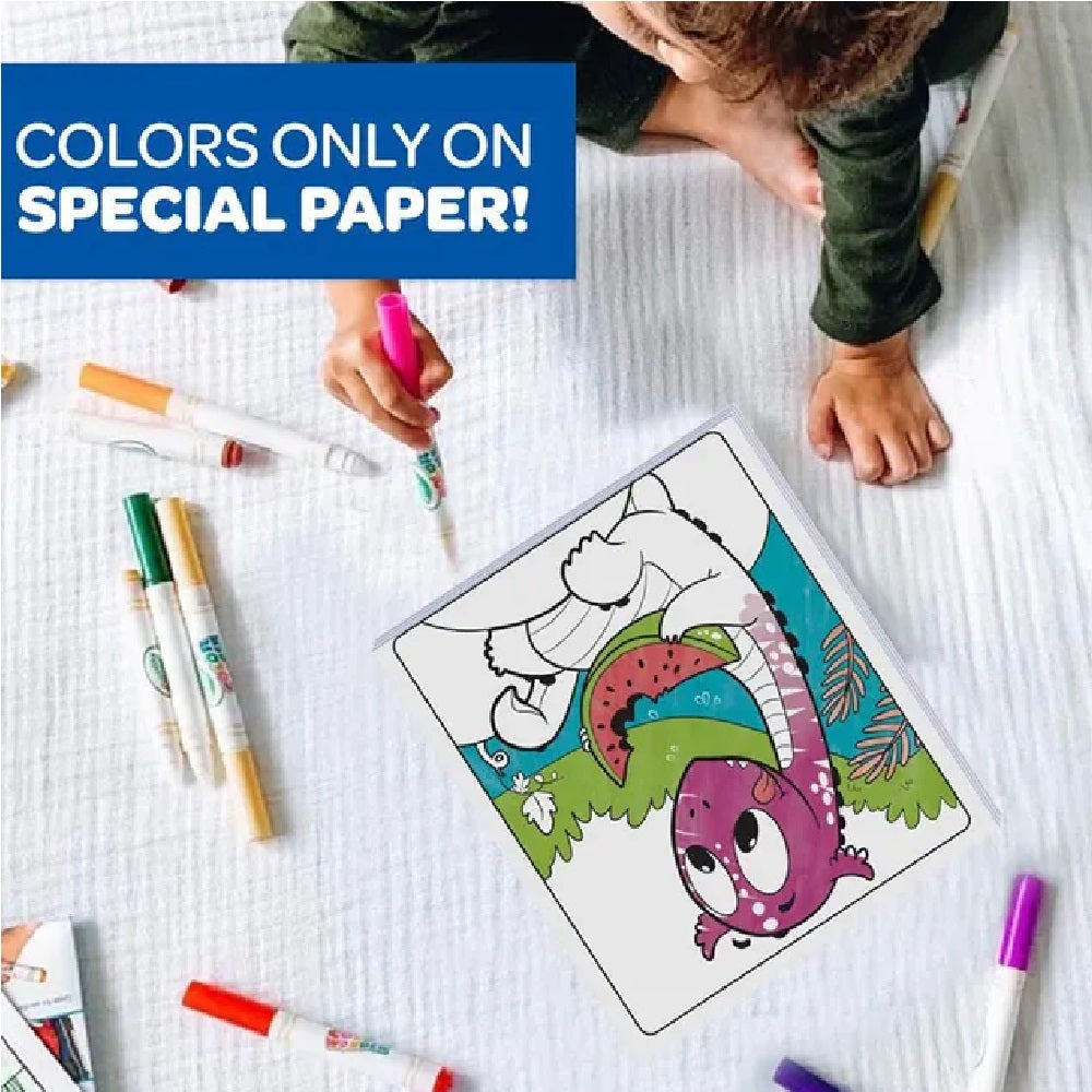 CRAYOLA - Color Wonder, Coloring Set avec 18 pages à colorier et 4 feutres sans taches, sujet amis dinosaures, activité créative pour enfants, âge 3,4,5 ans CRAYOLA - Color Wonder, Coloring Set avec 18 pages à colorier et 4 feutres sans taches, sujet amis dinosaures, activité créative pour enfants, âge 3,4,5 ans
