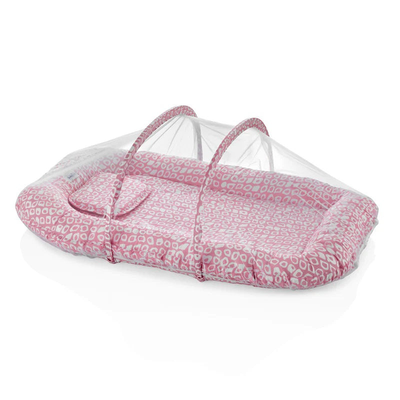 Babyjem Babynest With Mosquito Net - Pink