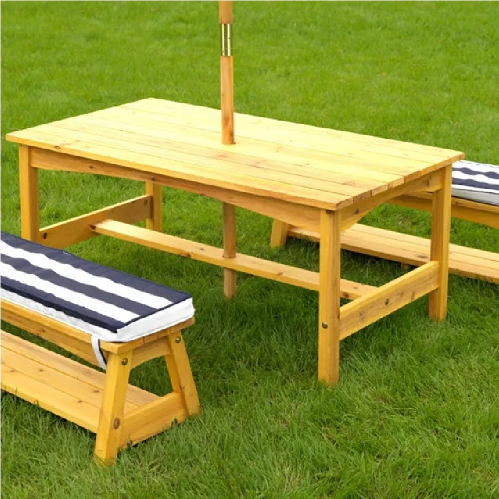 Kidkraft Outdoor Table & Bench Set with Cushions & Umbrella