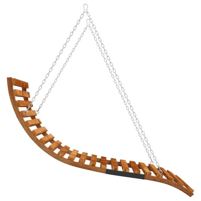Swing Bed Solid Bent Wood with Teak Finish