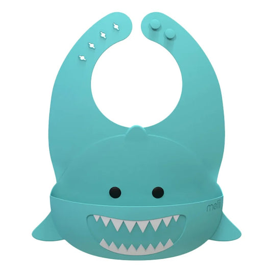 Melii - Silicone Bib - Turquoise Shark