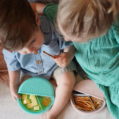 Melii - Spin 3 Compartment Snack Container - Pink