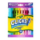 Crayola 10ct Washable Clicks Retractable Markers, Bold & Bright