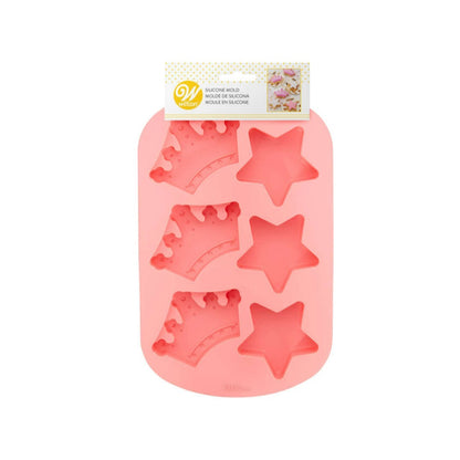 Wilton Royal Crowns and Stars Silicone Cake Mold, 6 Cavities