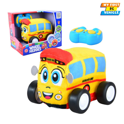 Qilun Toys School Bus Plush Car for Kids 2.4G R/C