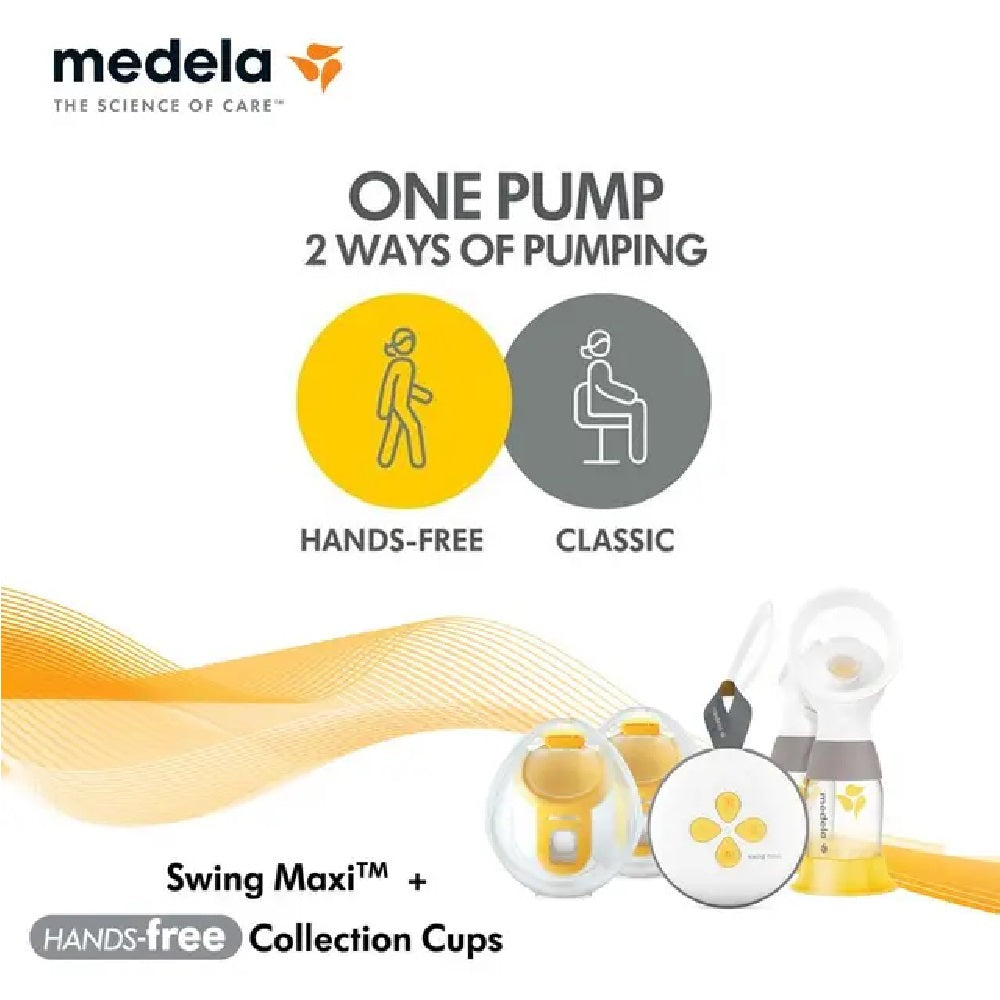 Medela - Swing Maxi Double Electric Breast Pump + Hands-free Breast Milk Collection Cups