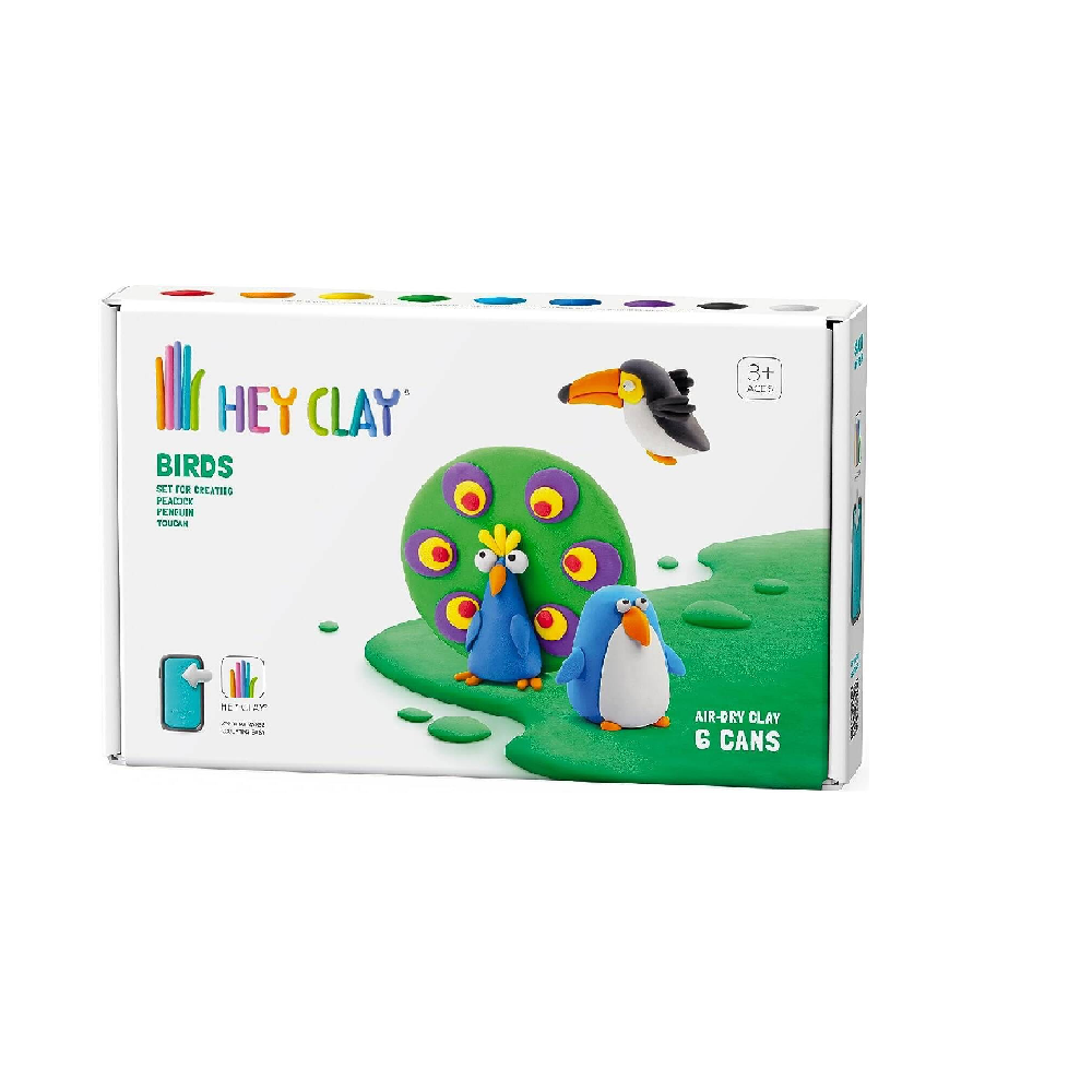 HEY CLAY - Birds: Toucan, Penguin, Peacock 6 Cans