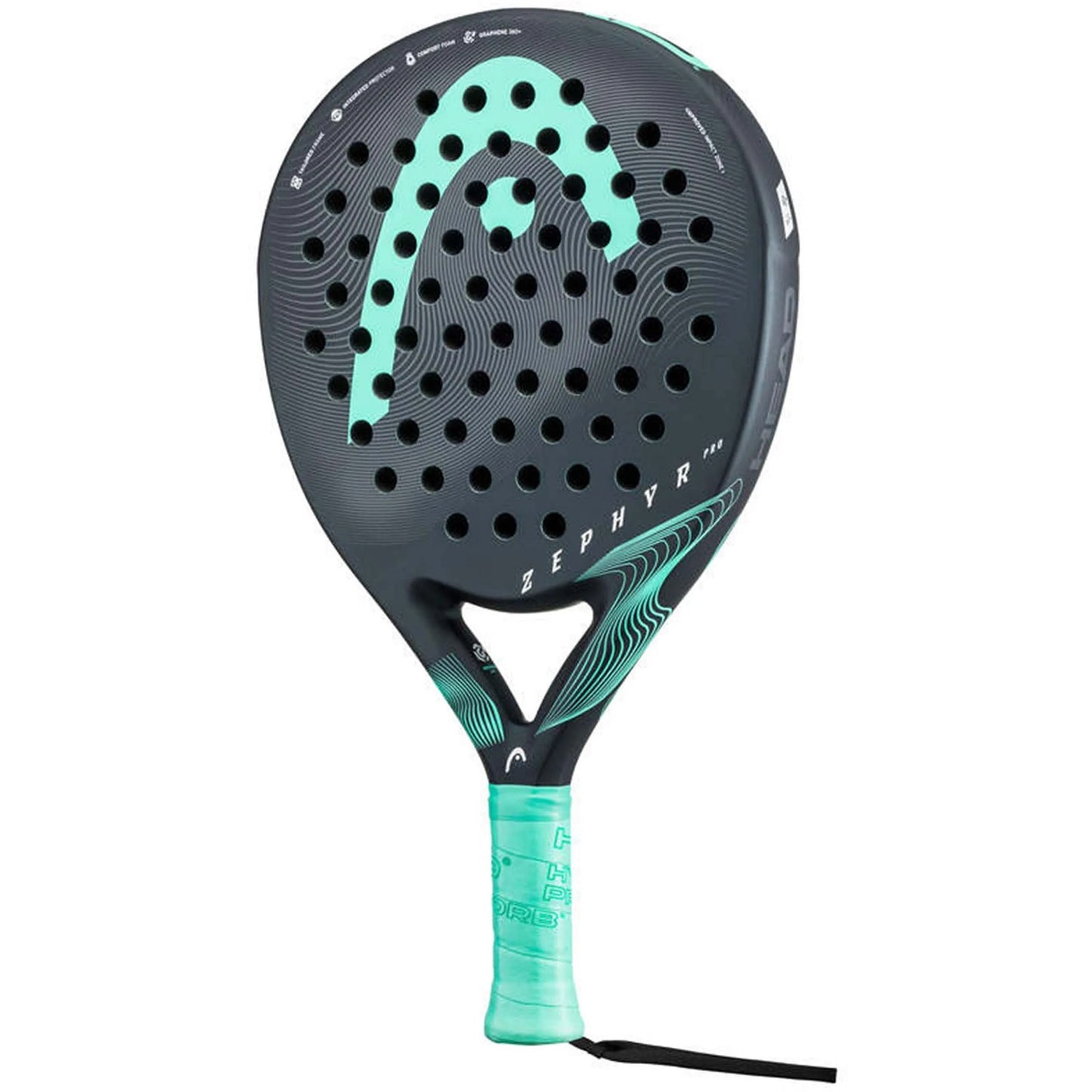 Head - Zephyr Pro 2023 Padel Racquet - Black/Teal - Round