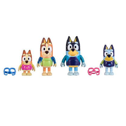 Bluey Beach S9 Figure 4-Pack – Beach Adventure Set