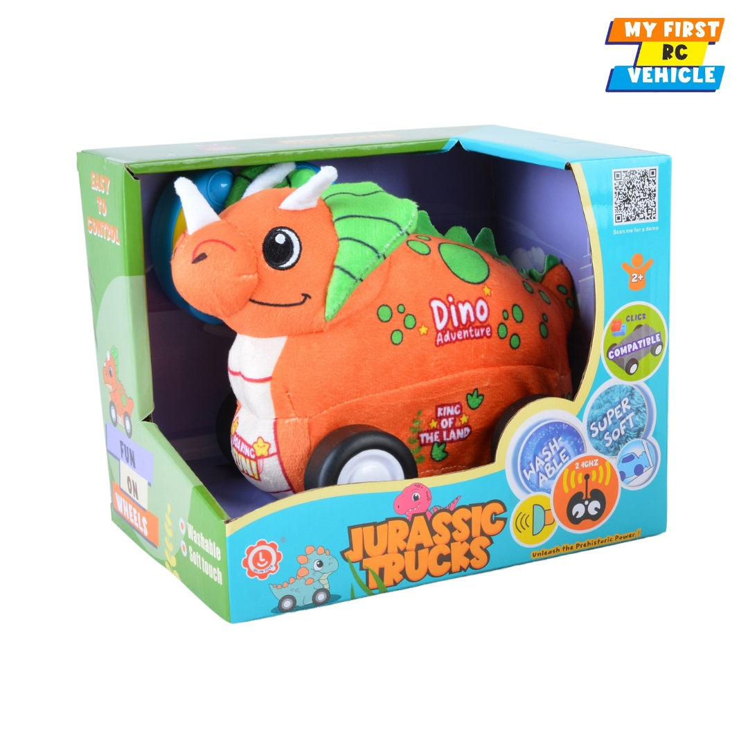 Qilun Toys Triceratops Plush Car for Kids 2.4G R/C