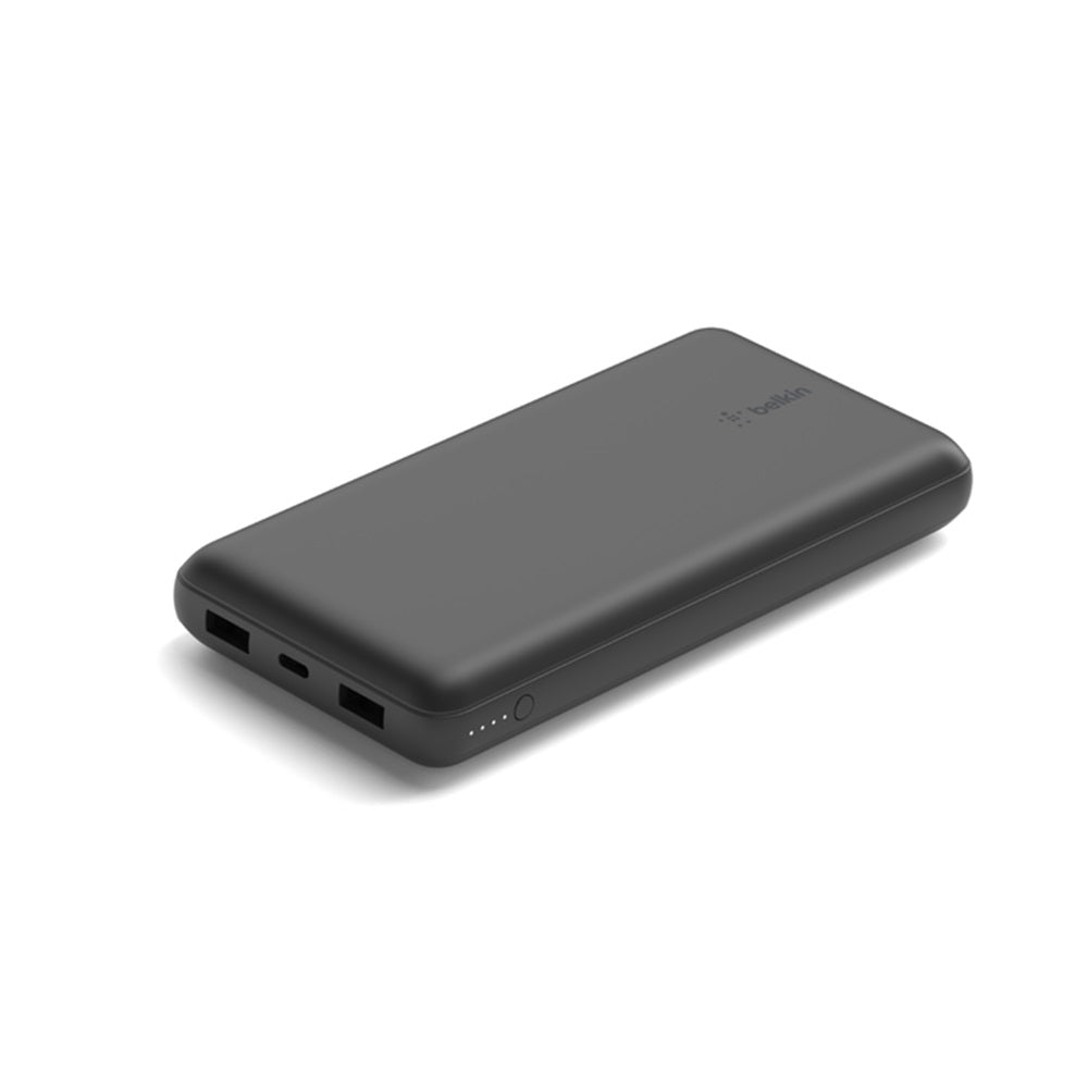 Belkin 20K Power Bank, USB-A & C 15W, Black