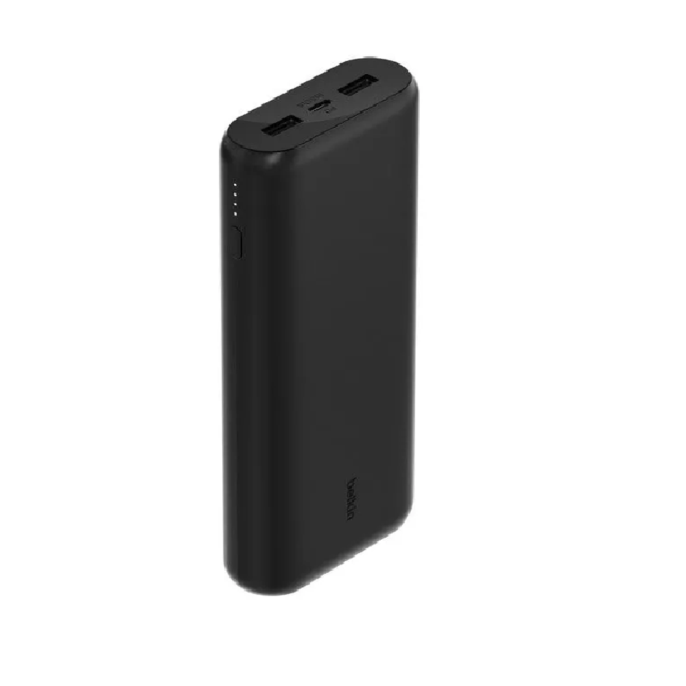 باور بانك مدمج من Belkin Boost Charge بثلاثة منافذ 20K مع PD 20W (BL-PB-B014-20000C-BLK)