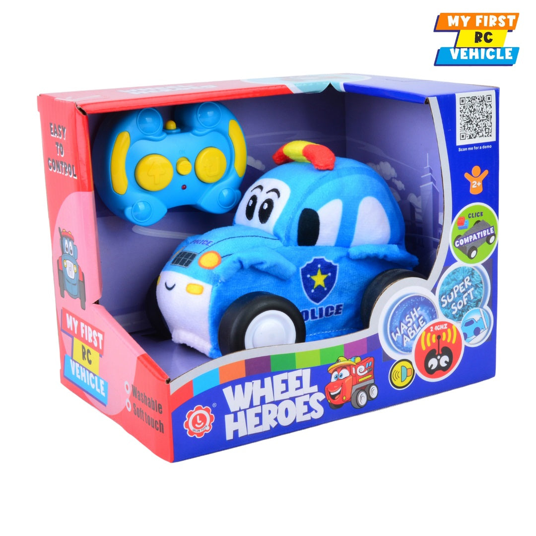 Qilun Toys Police Plush Car for Kids 2.4G R/C