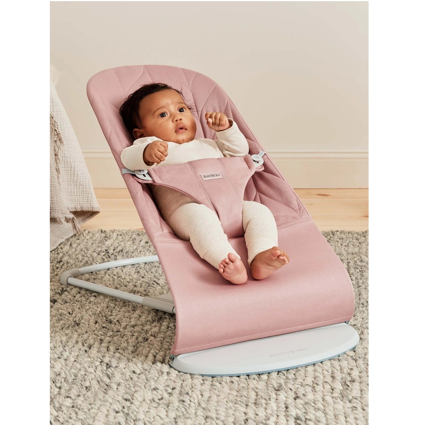 BabyBjorn Bouncer Bliss Woven Petal Quilt - Dusty Pink