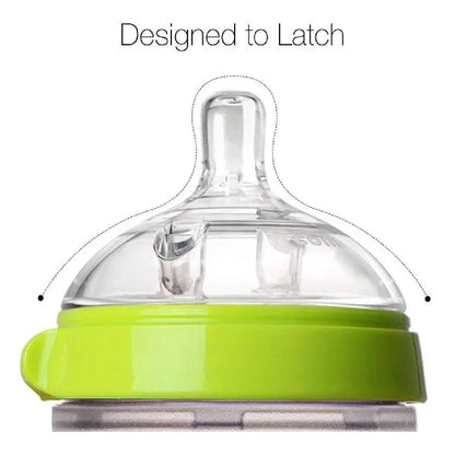 Comotomo Natural Feel Baby Feeding Bottle - Green & White 2 pcs x 250 ml