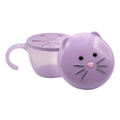 Melii - Snack Container w/ Finger Trap - Purple Cat