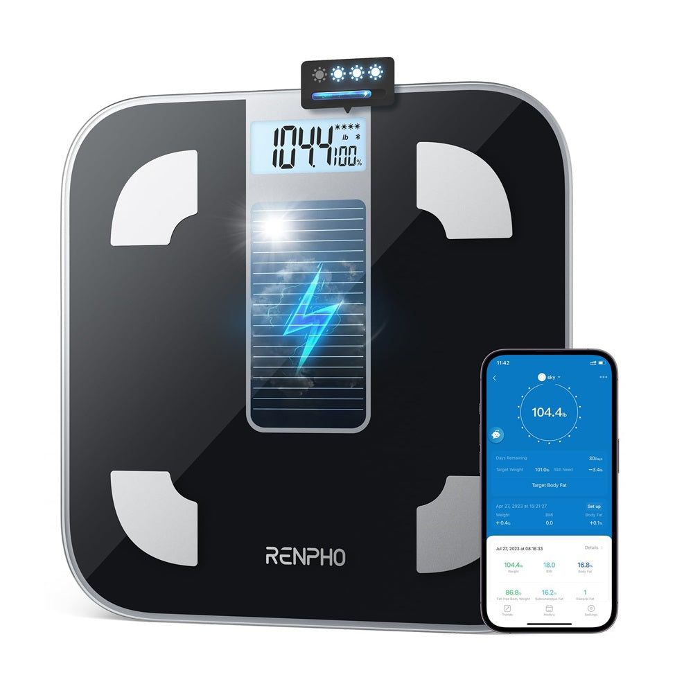 Renpho Elis Solar Body Weight Scale - Black