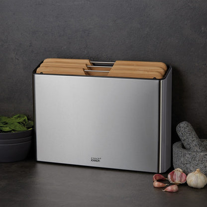 Joseph Joseph Folio Steel Bamboo Chopping Boards, Set of 4